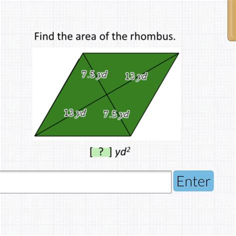 What Is The Area Of Rhombus Abcd ? Enter Your Answer In The Box. Do Not Round At Any Steps.